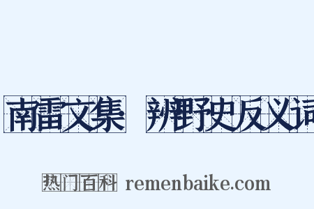 南雷文集·辨野史反义词是什么意思的图片
